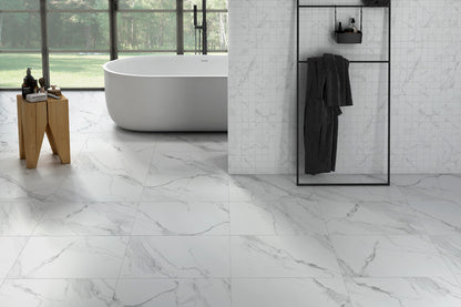 Atmosphere White Marble effect Porcelain Wall and Floor Tiles