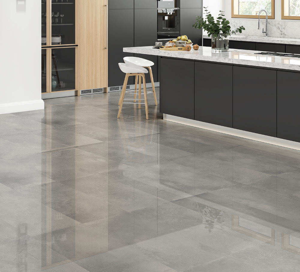 Moon Grey Glossy Porcelain 30x60cm Wall Tile or Floor Tile