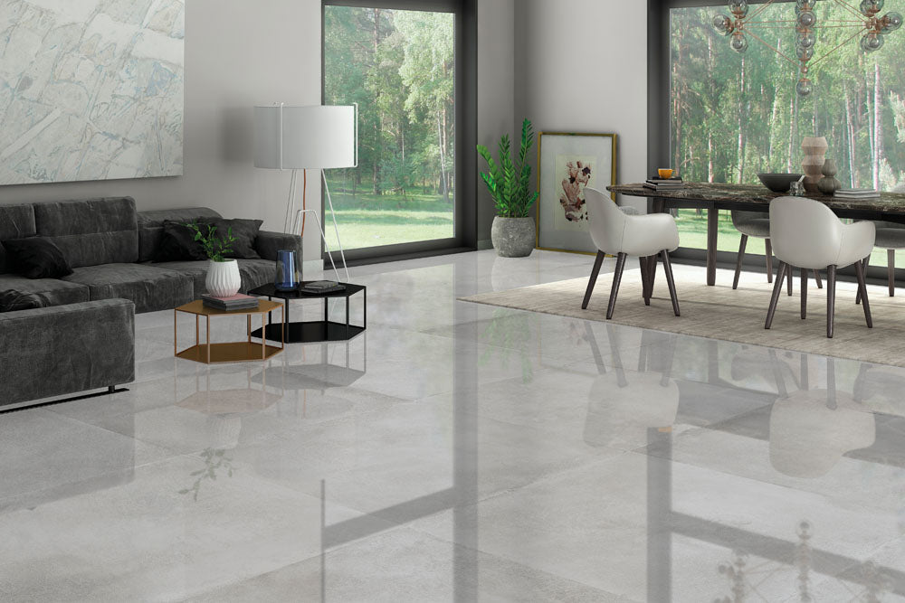 Moon Natural Light Grey Glossy Porcelain Wall or Floor Tiles