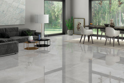 Moon Natural Light Grey Glossy Porcelain Wall or Floor Tiles