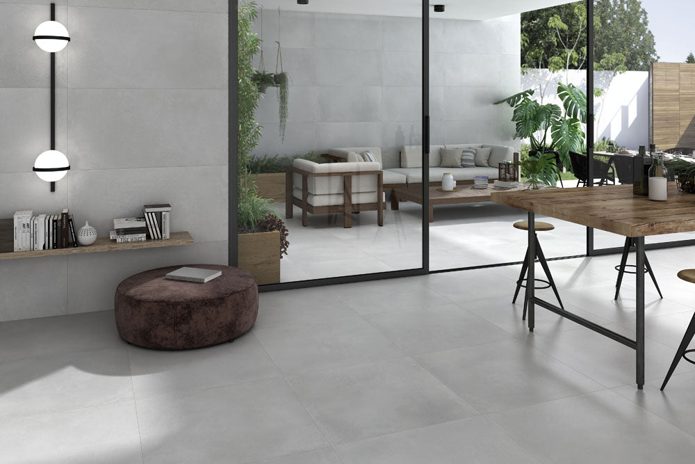 Planet Light Grey Matt Porcelain Wall or Floor Tiles